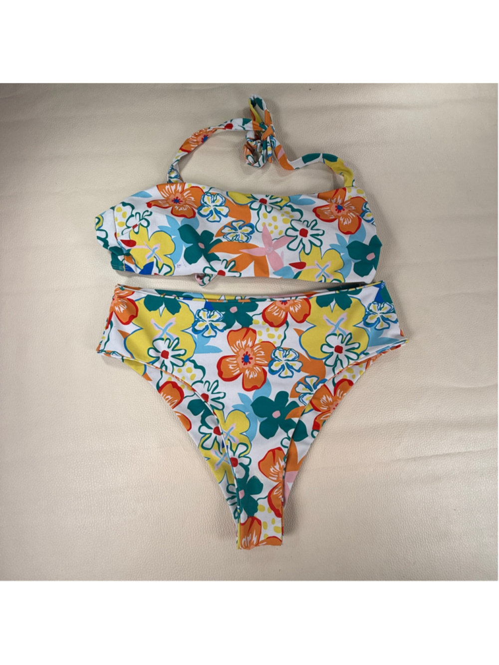 Women’s Floral Bikini Set High Waist Halter Wrap Top Tropical Multicolor Swimwea